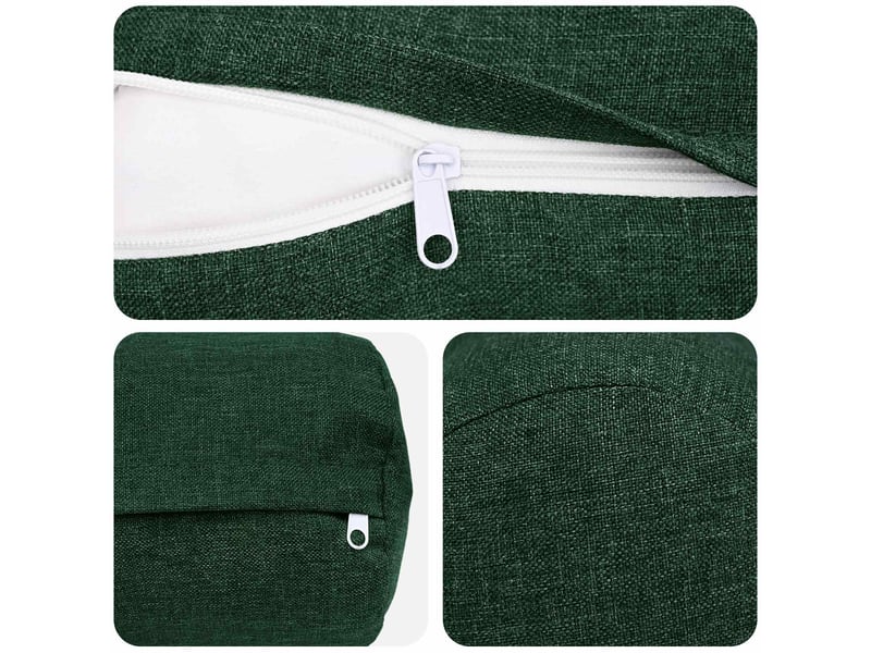  Lot de 2 coussins avec oreiller, coussins décoratifs heerlen vert foncé tissu cf50356  - Conforama E