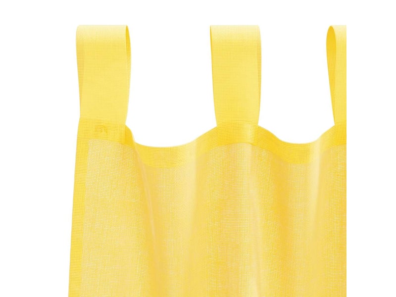  Lot de 2 voilages à œillets, voilages à anneaux jaunes 140 x 140 cm cf48961  - Conforama E