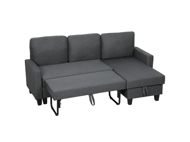  Canapé d'angle convertible 3 places avec coffre réversible 197 x 129 x 85 cm  - Conforama B
