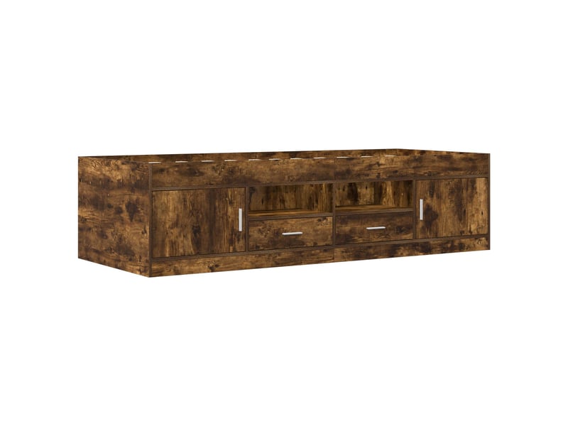  Lit simple- lit adulte -  cadre de lit avec rangement avec tiroir chêne fumé 80 x 200 cm  - Conforama B