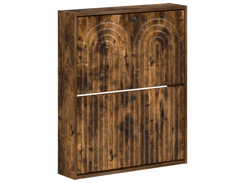  Meuble à chaussures mural, armoire à chaussures alkmaar 71x17x86 cm chêne fumé  - Conforama A