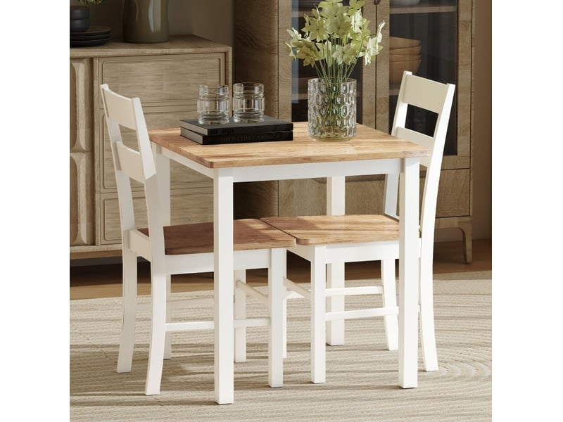  Table à manger 69x69x75 cm pour 4 personnes bois chêne  - Conforama E