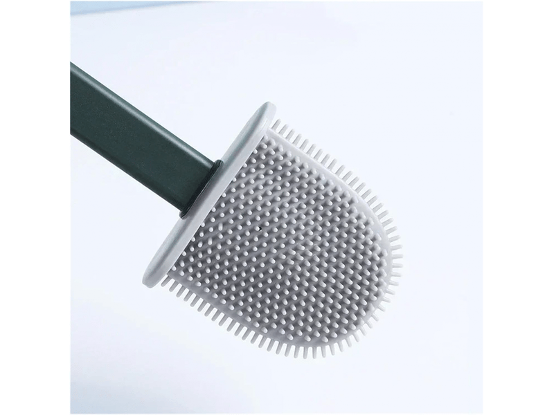  Brosse wc anti-fuite avec base en silicone, tête plate, poils souples et flexibles, avec support à séchage rapide (vert)  - Conforama D