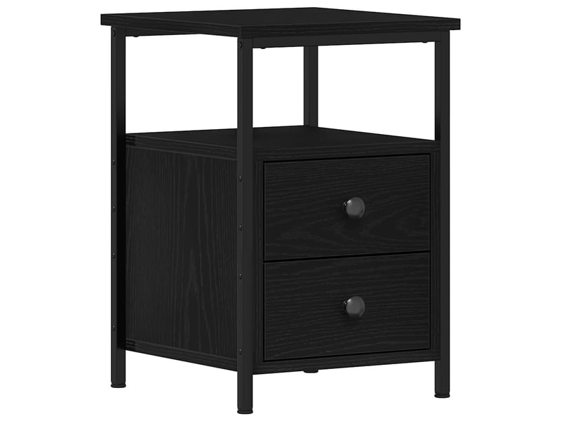  Table de chevet - cabinet de chevet - table de nuit en chêne noir 34 x 35,5 x 50 cm bois d'ingénierie  - Conforama A