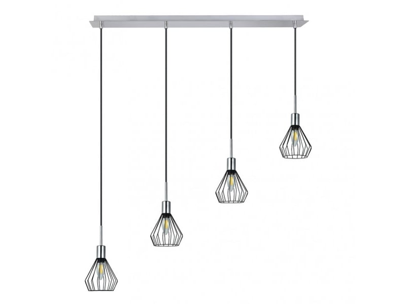  Fabrilamp san petersburgo, suspension, moderne, 4 x e14, noirchromé, 50-150 x 83 x 13 cm 153594052 - Conforama A