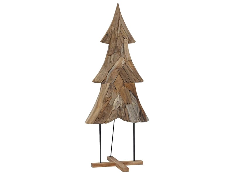  Sapin de noël, arbre de noël avec support marron 181,5 cm bois de teck solide  - Conforama A
