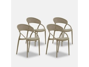 Lot de 4 chaises empilables pour intérieur et extérieur marsala - gris tourterelle