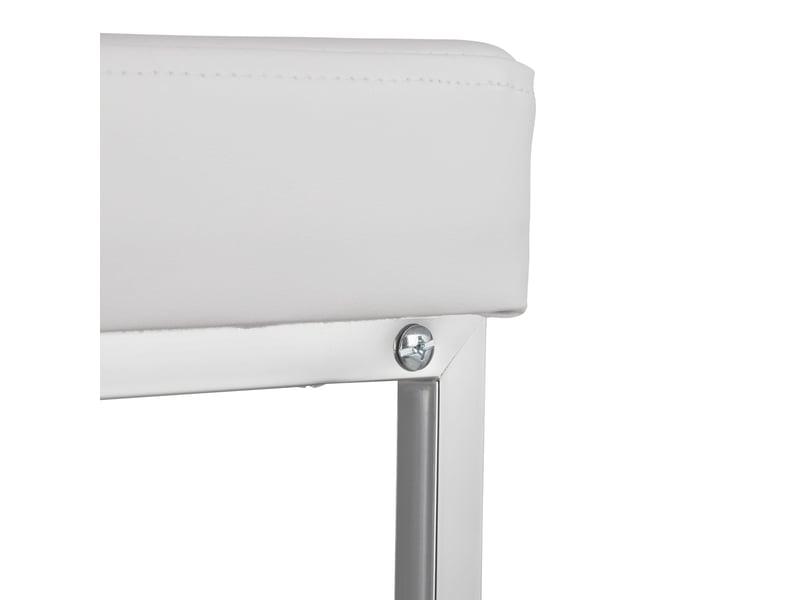  Tabouret d'appoint rembourré pratique 47 x 33 x 33 cm idéal comme repose-pieds design moderne en simili cuir blanc 13_0004411  - Conforama C