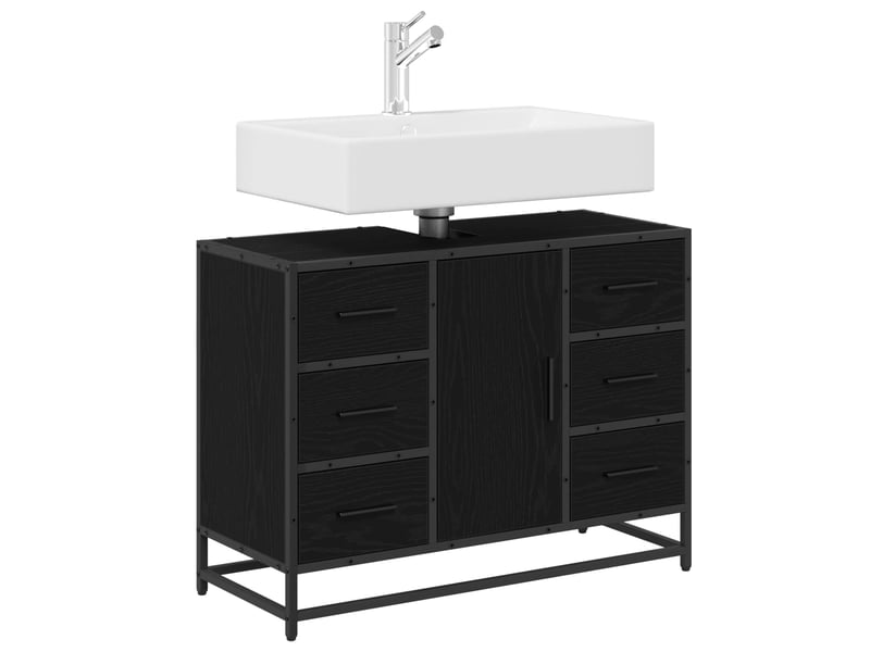  Cabinet de salle de bain, armoire salle de bain chêne noir 80 x 33 x 60 cm cf65346  - Conforama C