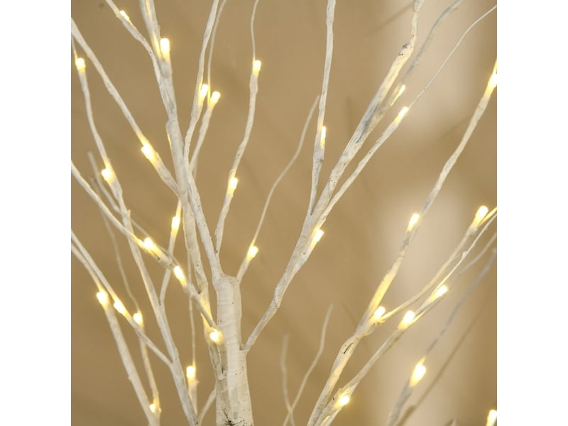  Arbre lumineux bouleau artificiel, branches flexibles, 150 cm, blanc  - Conforama C