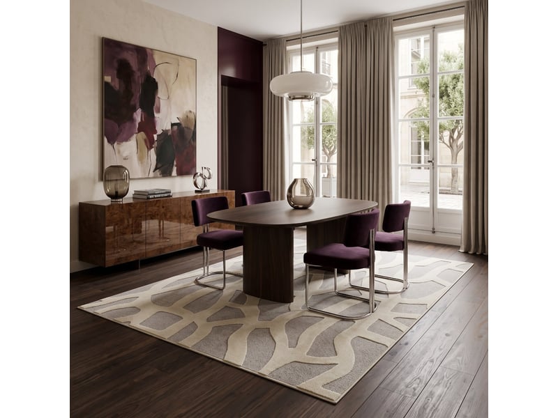  Tapis relief graphique beige 160x230  - Conforama R