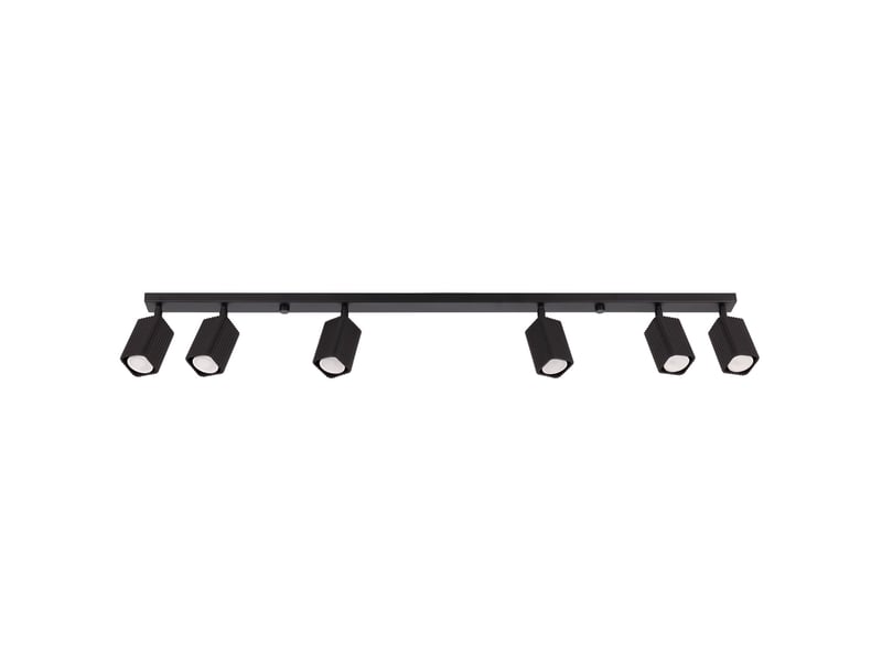  Plafonnier rayo 6l noir aluminium moderne 16.5x117x6cm SL.3168 - Conforama A
