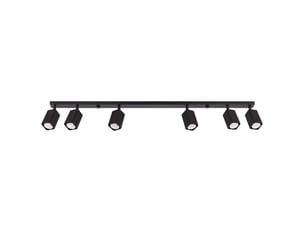 Plafonnier rayo 6l noir aluminium moderne 16.5x117x6cm