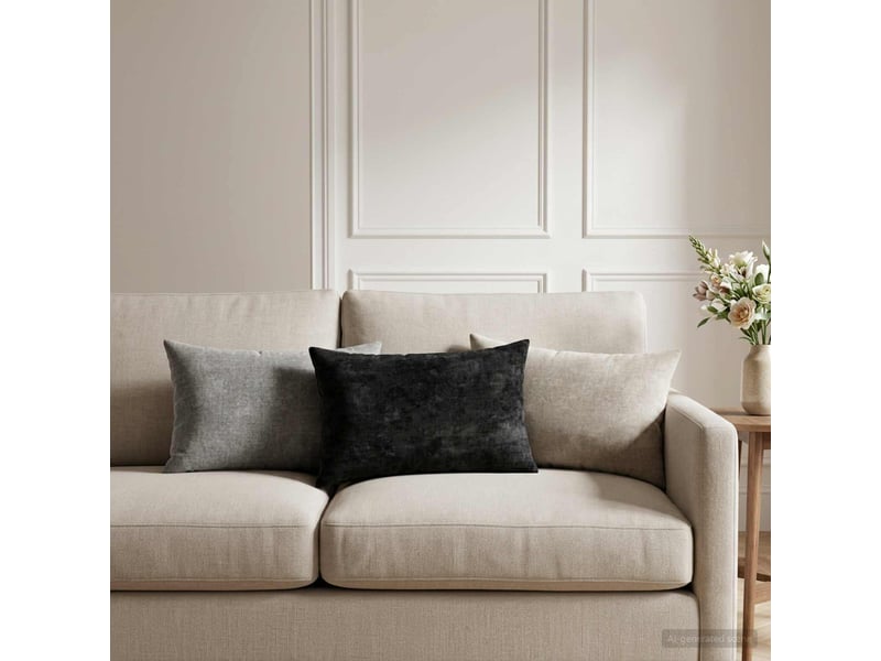  Lot de 6 housses de coussin heerlen anthracite 30 x 50 cm cf49574  - Conforama B