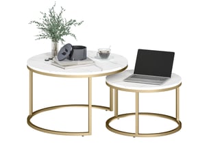 Table basse  coloris blanc <strong>PANGIVO</strong> <strong></strong> - 78.5 cmx78.5 cm