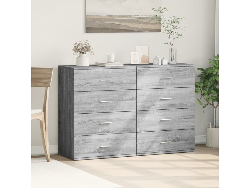  Buffets 2 pcs - bahut - meuble de rangement sonoma gris 60x39x80 cm bois d'ingénierie  - Conforama C