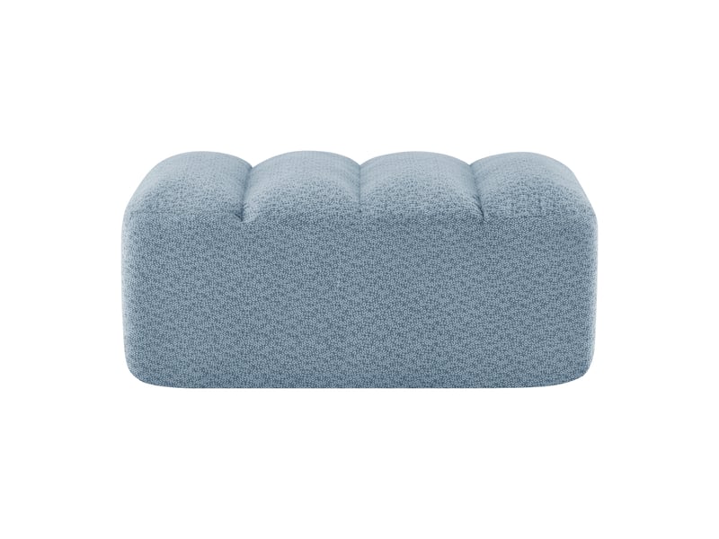Pouf brravo en tissu polaire texturé, bleu, siège d’appoint confortable - Conforama A