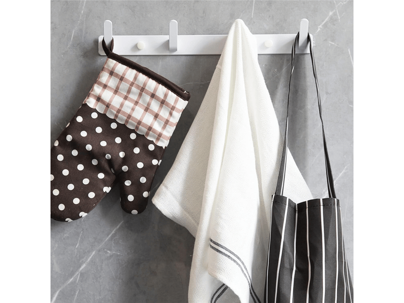  Porte-manteau mural avec 4 crochets pour salle de bain, chambre et cuisine (blanc, 1 pièce XLH-ZLS-000321ZLS - Conforama E