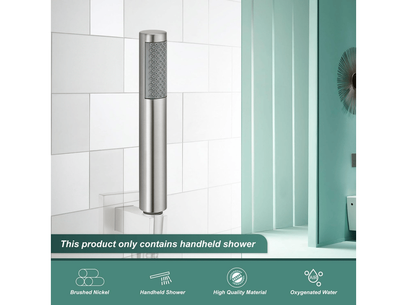 Pomme de douche économiseur d'eau en acier inoxydable 304, pomme de douche à main haute pression brossée. - Conforama B