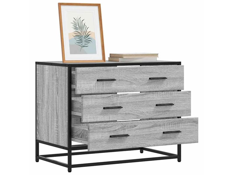  Commode, armoire à tiroirs bureau sonoma gris 70x41x56 cm bois d'ingénierie  - Conforama B