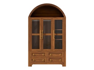 Armoire 3 porte(s) battante  4 tiroir(s) <strong>BGSRYAO</strong> <strong></strong> coloris bois foncé largeur 110 cm
