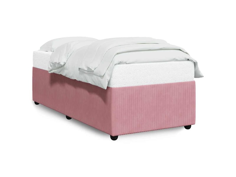  Lit simple- lit adulte -  cadre de lit sans matelas rose 80x200 cm velours  - Conforama A