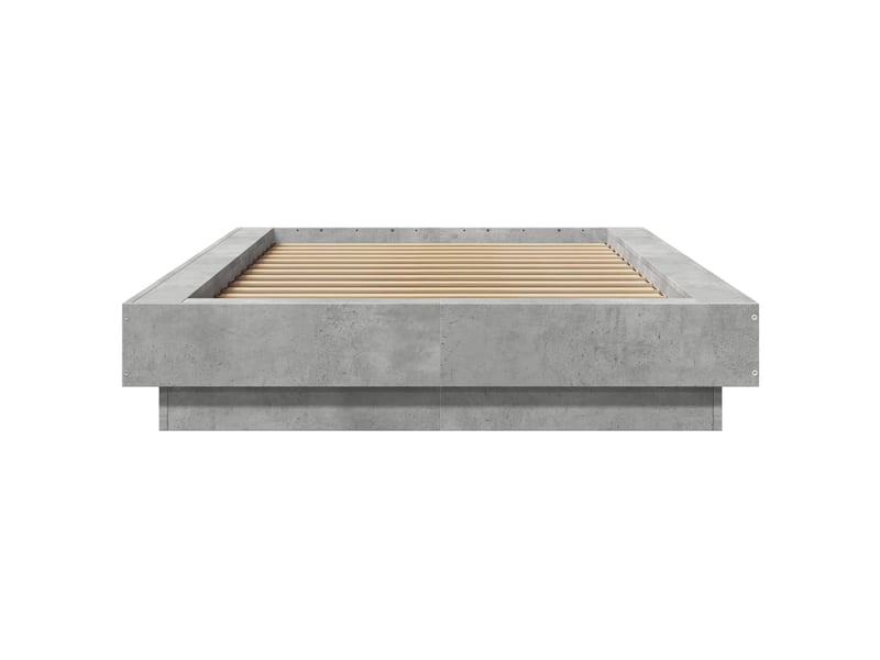  Lit simple- lit adulte -  cadre de lit et lumières led sans matelas gris béton 90x200 cm  - Conforama D
