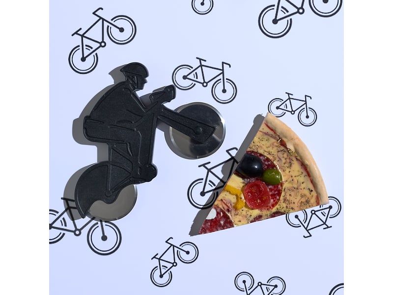  Roulette à pizza vélo 17cm noir  - Conforama D