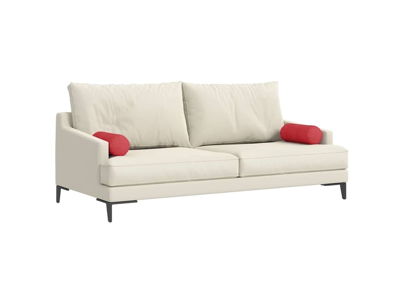 Lot de 2 coussins d'accent, coussins décoratifs, coussins lombaires tissu rouge ø 15 x 40 cm cf56706 - Conforama C