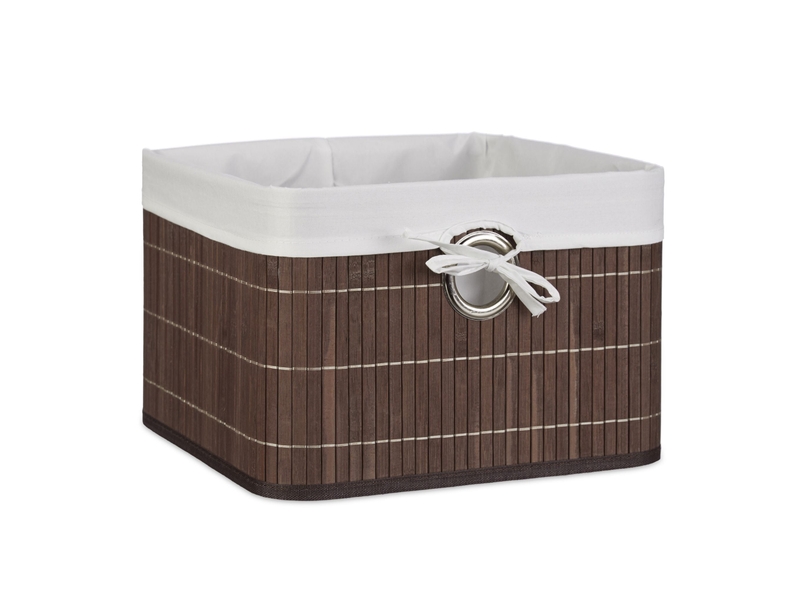  Corbeille panier de rangement pliable 20 x 31 x 31 cm idéal rangement décoratif style naturel en bambou marron 13_0005768  - Conforama A
