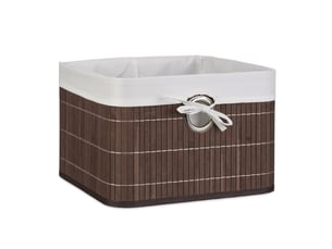 Corbeille panier de rangement pliable 20 x 31 x 31 cm idéal rangement décoratif style naturel en bambou marron 13_0005768