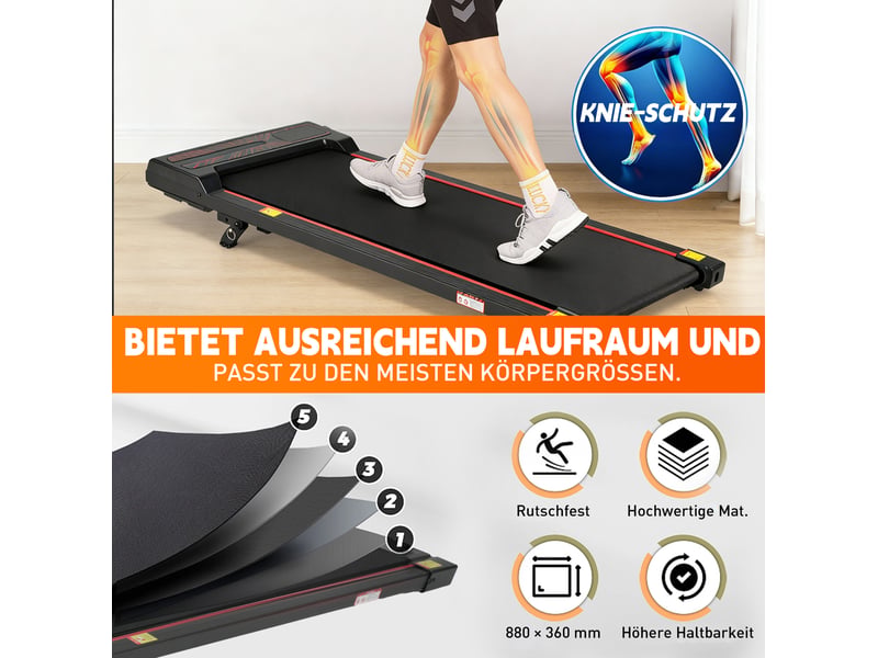  Tapis de marche 104x46x10 cm pliable à inclinaison réglable métal noir  - Conforama D