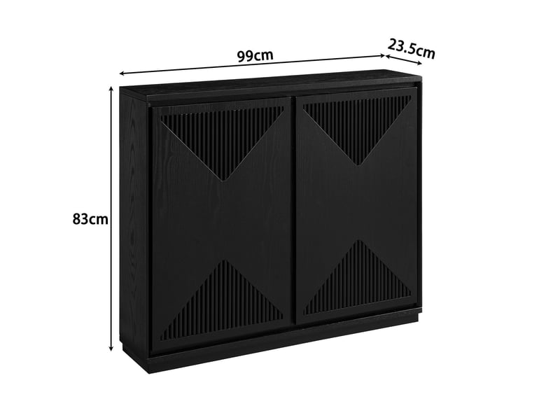 Meuble de rangement noir style mid-century-modern format v rangement intégré meuble d'appoint étroit - Conforama C