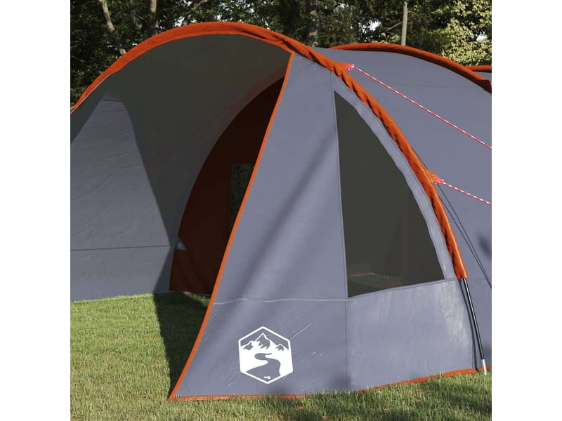  Tente tunnel, tente de camping 6-persoons 6 personne gris et orange shl49299  - Conforama C