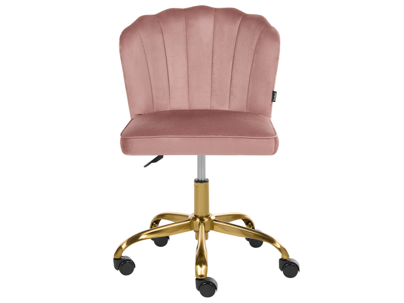 Chaise de bureau valticello velours rose - Conforama D