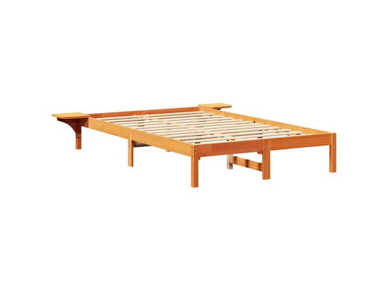  Lit double- lit adulte -  cadre de lit brun  140 x 190 cm pin massif  - Conforama C