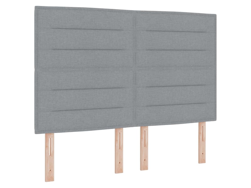  Tête de lit | panneau de tête de lit led avec bandes led gris clair 160 cm tissu  - Conforama A