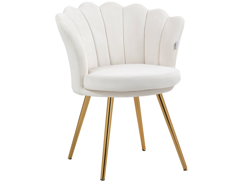  Fauteuil coquillage en velours avec pieds en métal 67x64x77 cm  - Conforama A