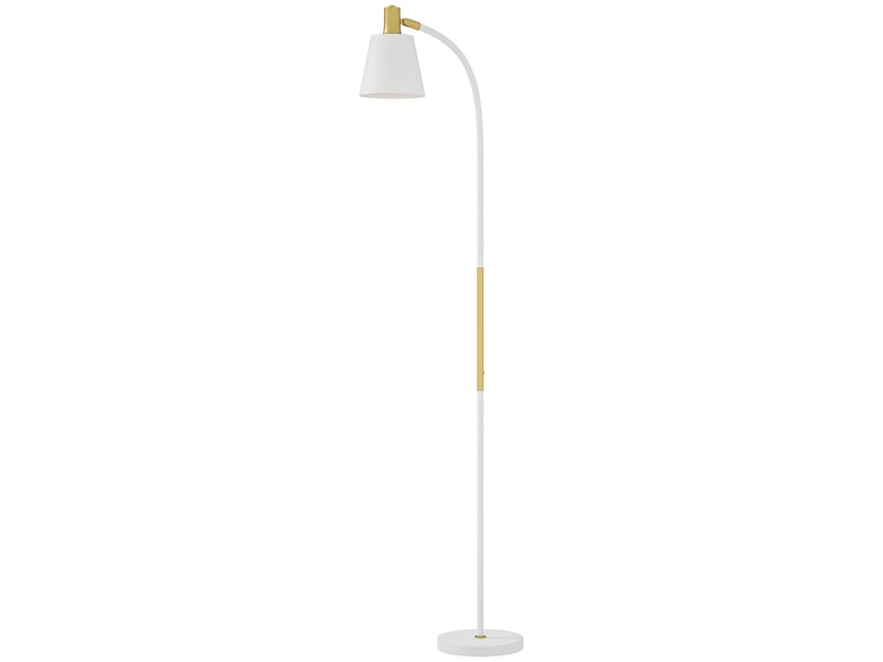  Lampadaire de salon réglable en hauteur 127-160 cm avec interrupteur, douille e27, blanc  - Conforama A