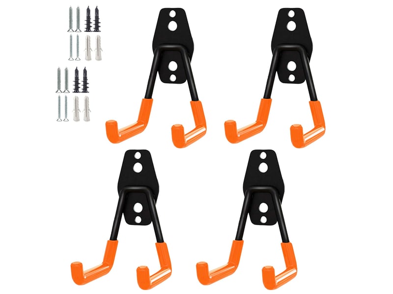  Crochets robustes pour garage, utilitaires de rangement, organiseur de pour outils de jardin, muraux en acier, orange  - Conforama A