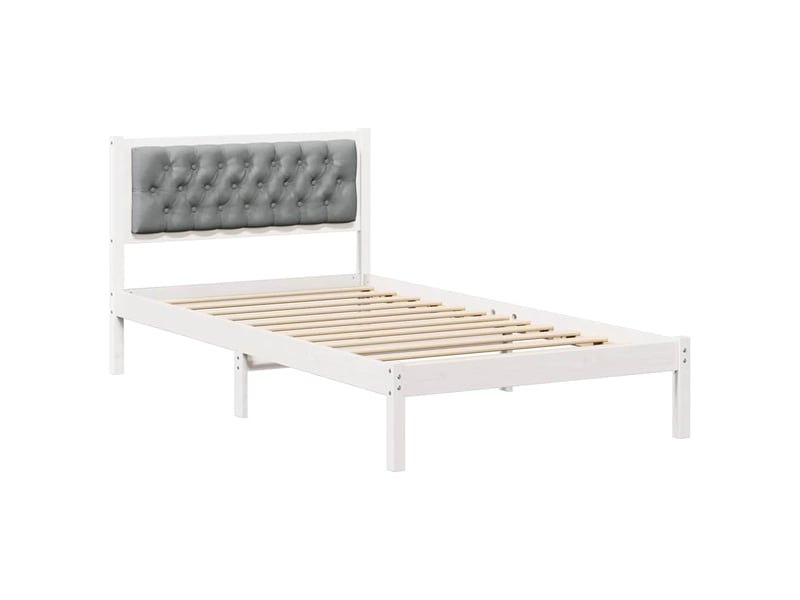  Lit simple- lit adulte -  cadre de lit gris clair 100 x 200 cm pin massif  - Conforama A