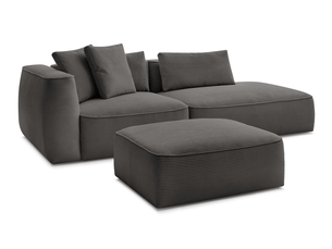Canapé droit fixe BOBOCHIC LEOPOLD 4 places Velours taupe