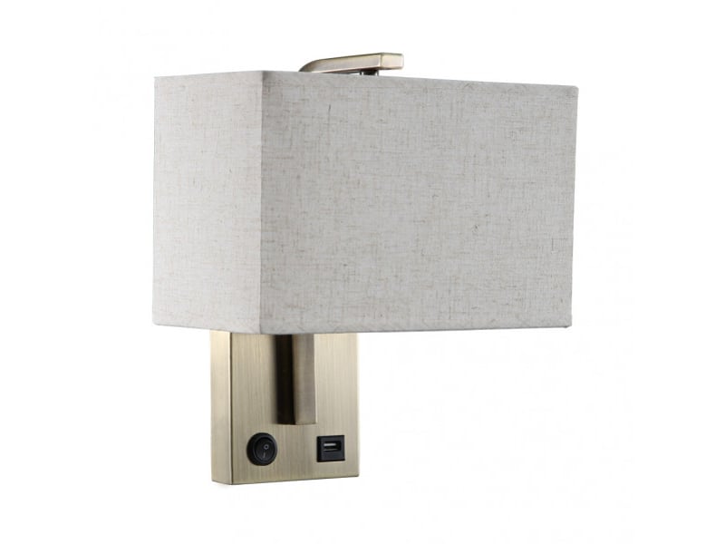  Applique murale fabrilamp agatha cuir beige 1 x e27 27x25x15 cm 174761014 - Conforama A