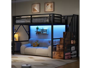Lit mezzanine 90x200 cm <strong></strong>  <strong>Radiant Stride</strong> coloris noir