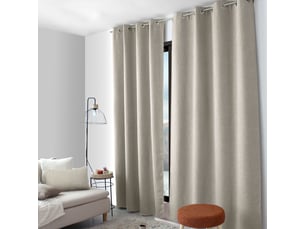 Rideaux thermique à œillets, beige naturel, 140x240 cm, lot de 2, velours chenillé tramé, collection blizzard, cmadeco - beige