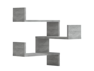 Lot de 2 étagères d'angle murales, étagères suspendues sonoma gris 40x40x50 cm bois cf42783