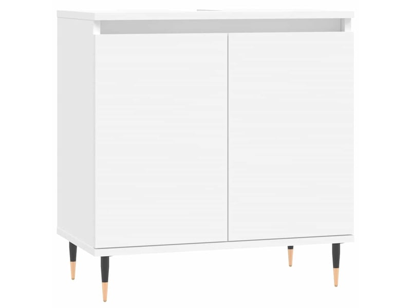  Armoire de salle de bain, meuble de rangement blanc 58x33x60 cm bois d'ingénierie  - Conforama A