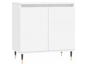 Armoire de salle de bain, meuble de rangement blanc 58x33x60 cm bois d'ingénierie