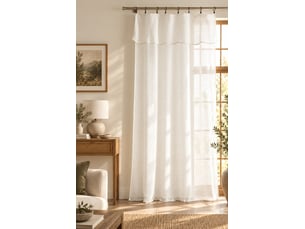 Rideau ajustable freya ivoire 140 x 270 cm 8 anneaux pince 160 gm²