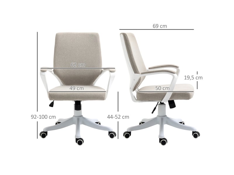  Chaise de bureau valeniel ergonomique bascule réglable beige blanc  - Conforama C